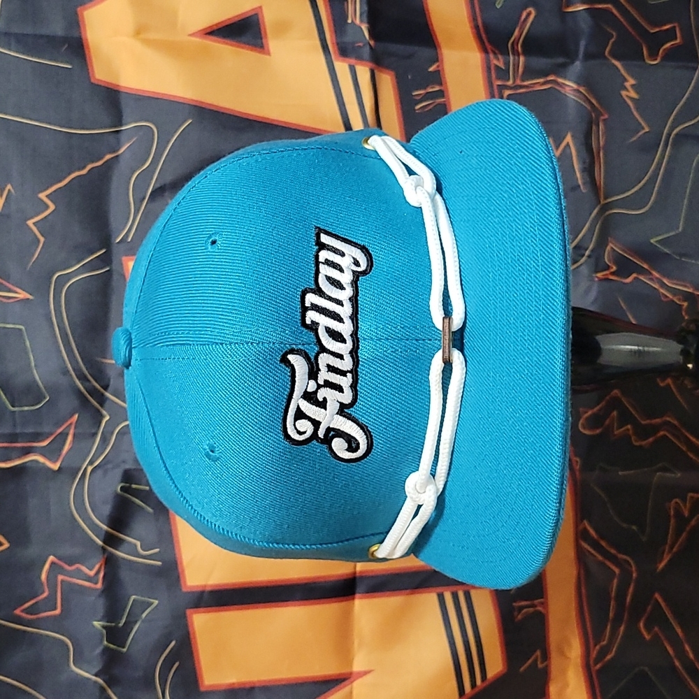 Script Findlay Hats Snapback Teal Blue White